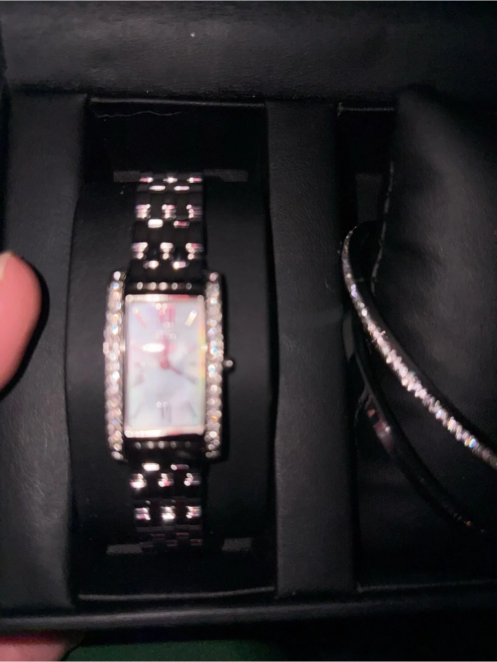 Citizen EX1470-60D Eco-Drive Crystal Watch & Bangle Set NWT Boxed